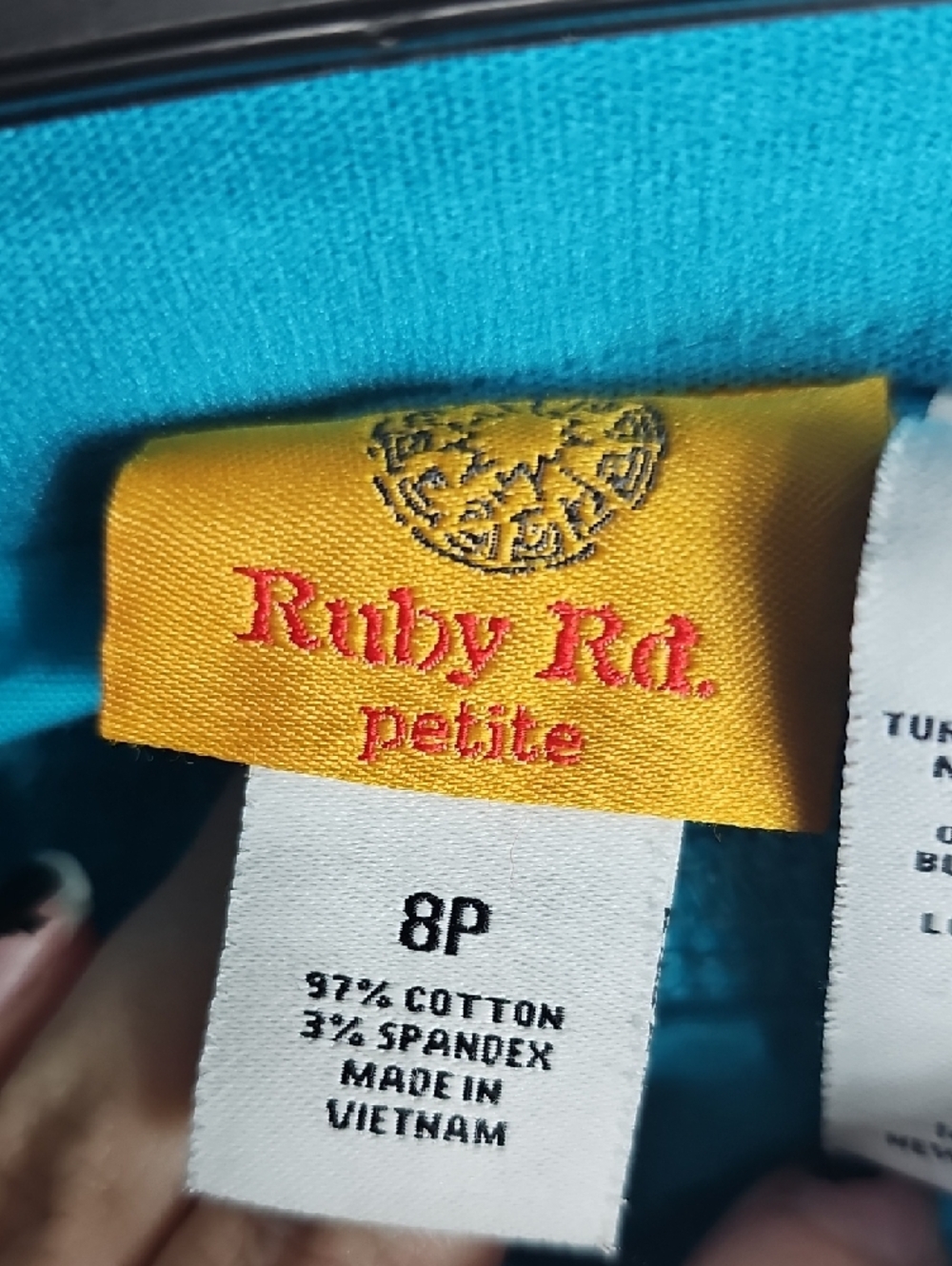 Ruby Rd. Turquoise Cropped Pants - Picture 2 of 3